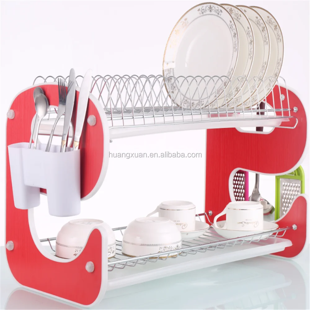 
Home accessories polished 2 tier kitchen cabinet stainless steel dish rack 