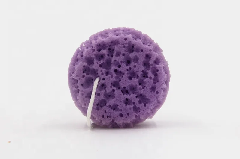 Round shaped PU bath sponge shower sponge for all family water absorb PU synthetic sea sponge body exfoliating dead skin cleanse