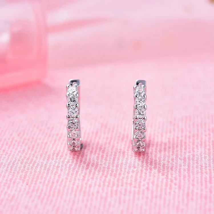 POLIVA Customise 925 Sterling Silver Round Shaped Huggie Hoop Korea Earrings