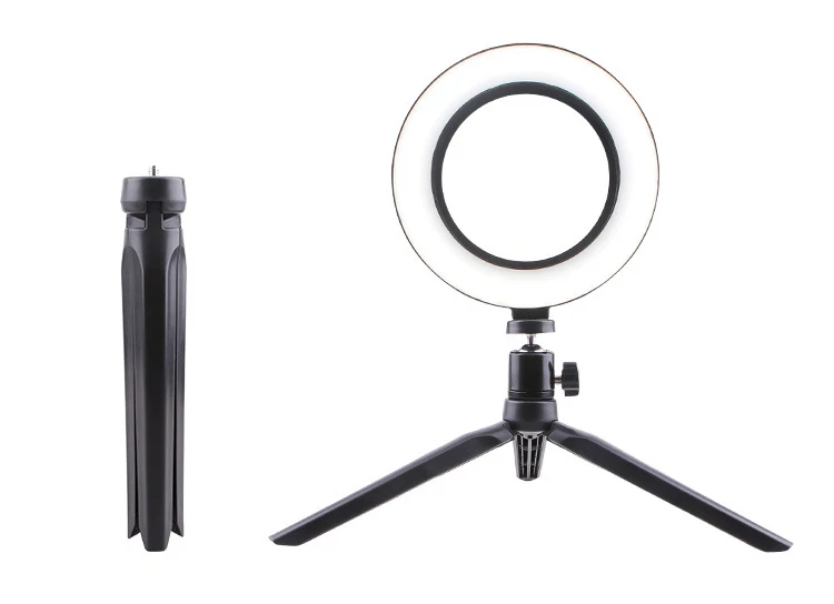 Photography LED Selfie Ring Light 16CM/26CM Dimmable Camera Phone Ring Lamp With Table Tripods For Makeup Video Live Studio