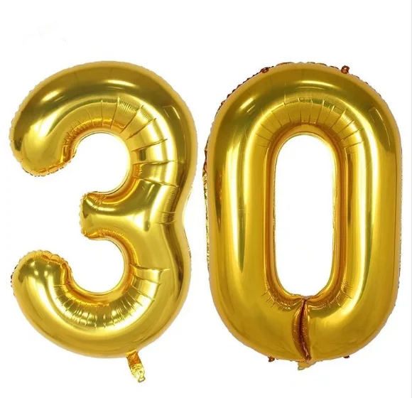 Number 30 Foil Balloons Helium Ballons 30th Year Old Birthday Party Wedding Decor Supplies Event Party Supplies