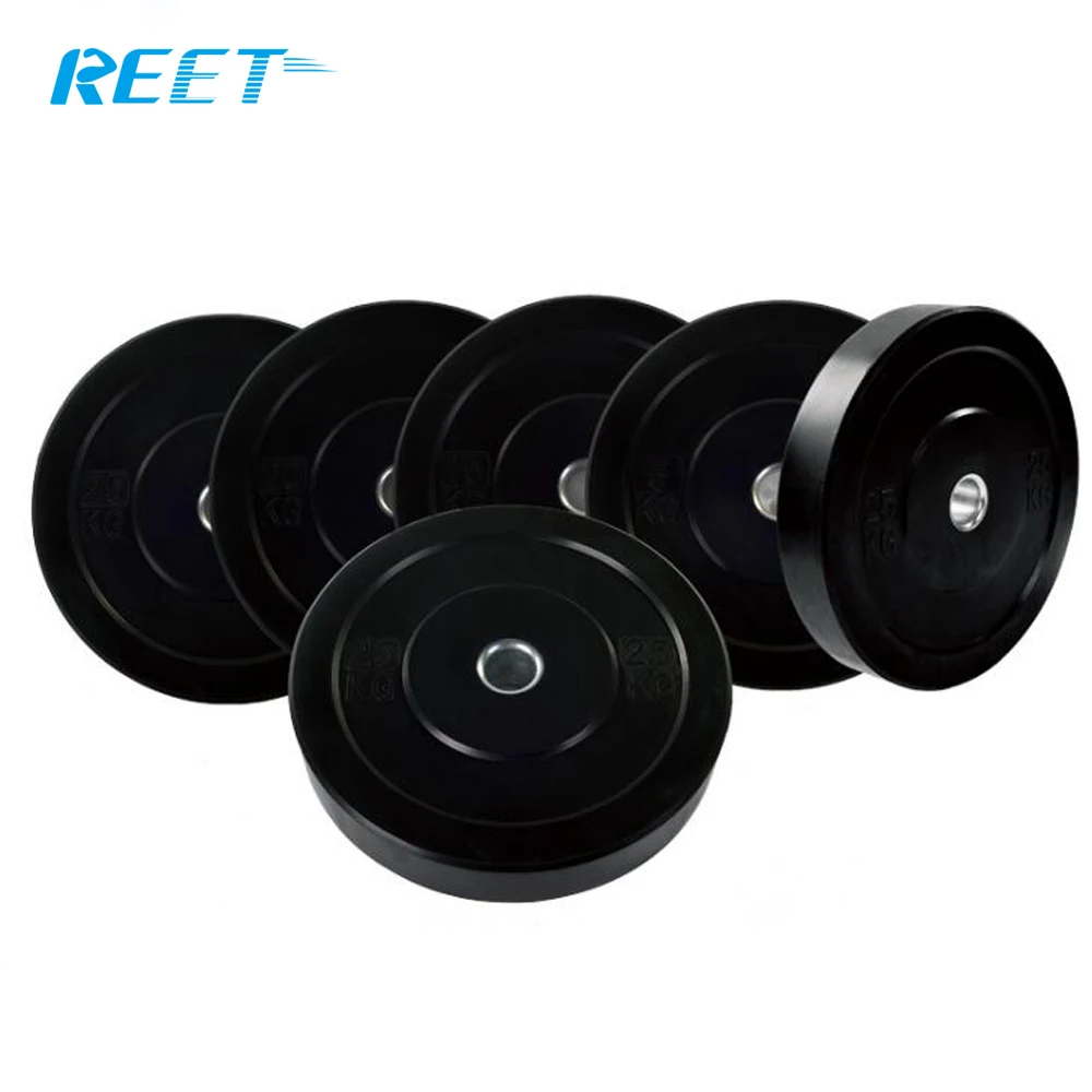 barbell black rubber bumper plate set