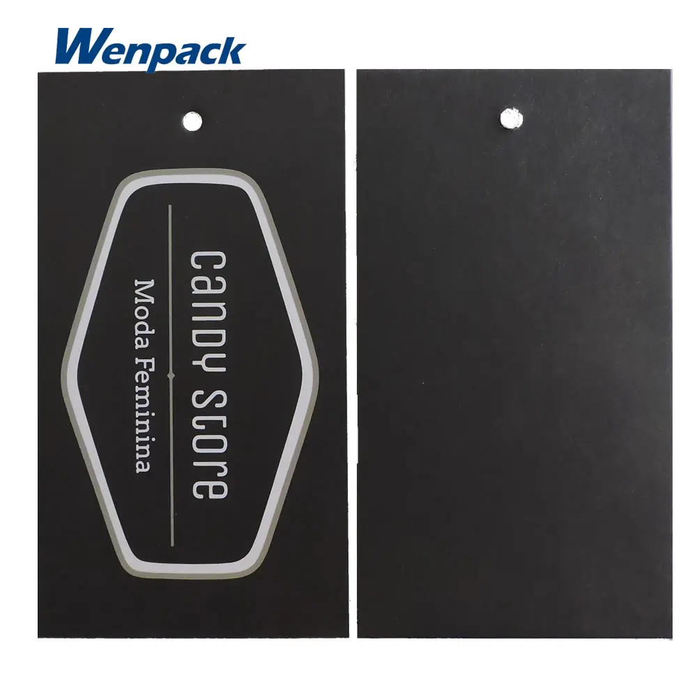 custom printed silver logo gift garment paper hang tag for cloth