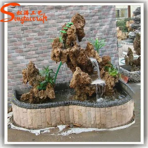 China factory cheap price fiberglass rock waterfall statue hotel pool artificial fake stone for garden indoor outdoor wholesale