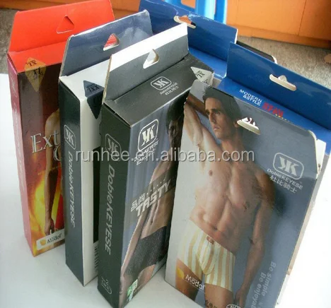 
OEM factory High-grade art paper man underpants knickers briefs recycled paper packaging box with Transparent window 