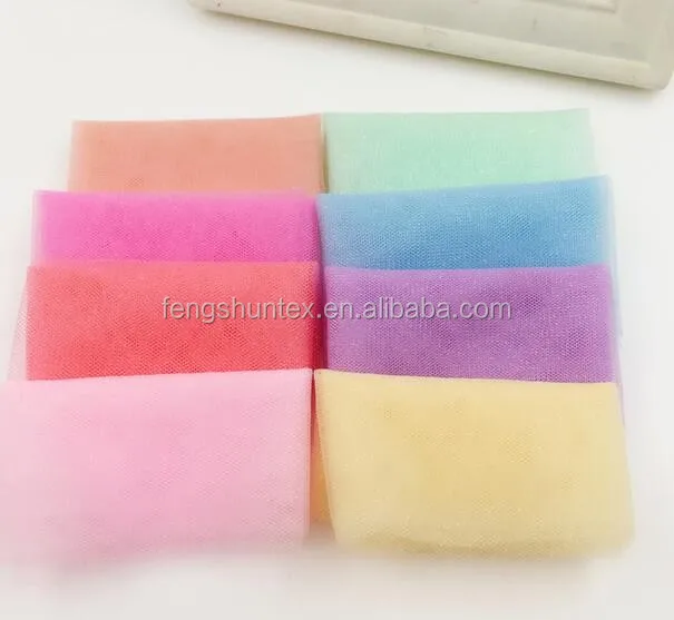 2018 wholesale high quality shiny tulle fabric rainbow tulle