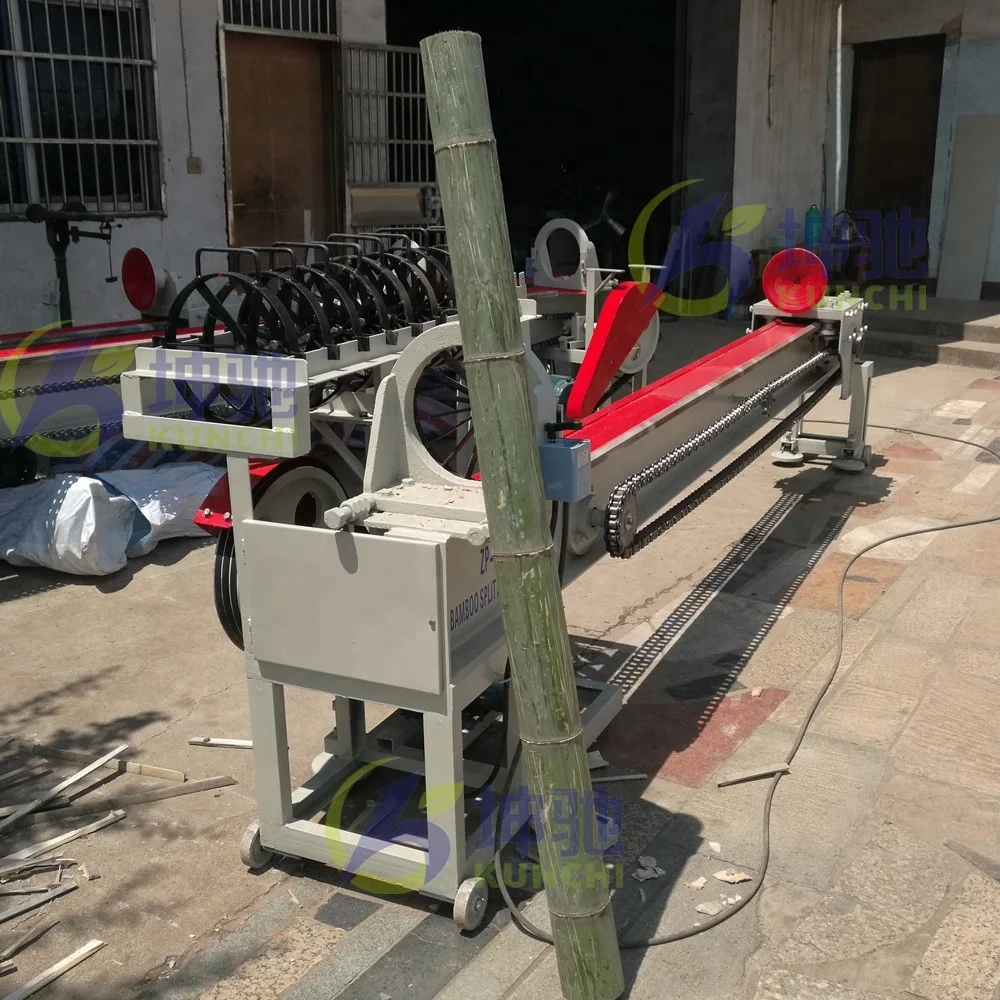 KUNCHI brand professional bamboo splitting  / separating machine / bamboo processing machine equipped with 10 sets blades!