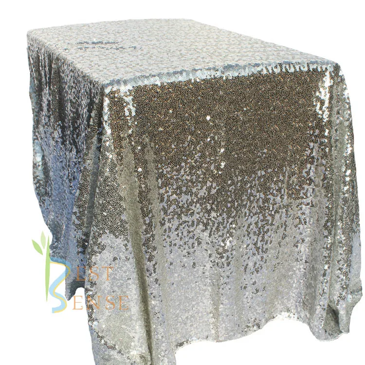 
131x89 inch Wedding Rectangular Table Cover in Sequin for Event Decor 