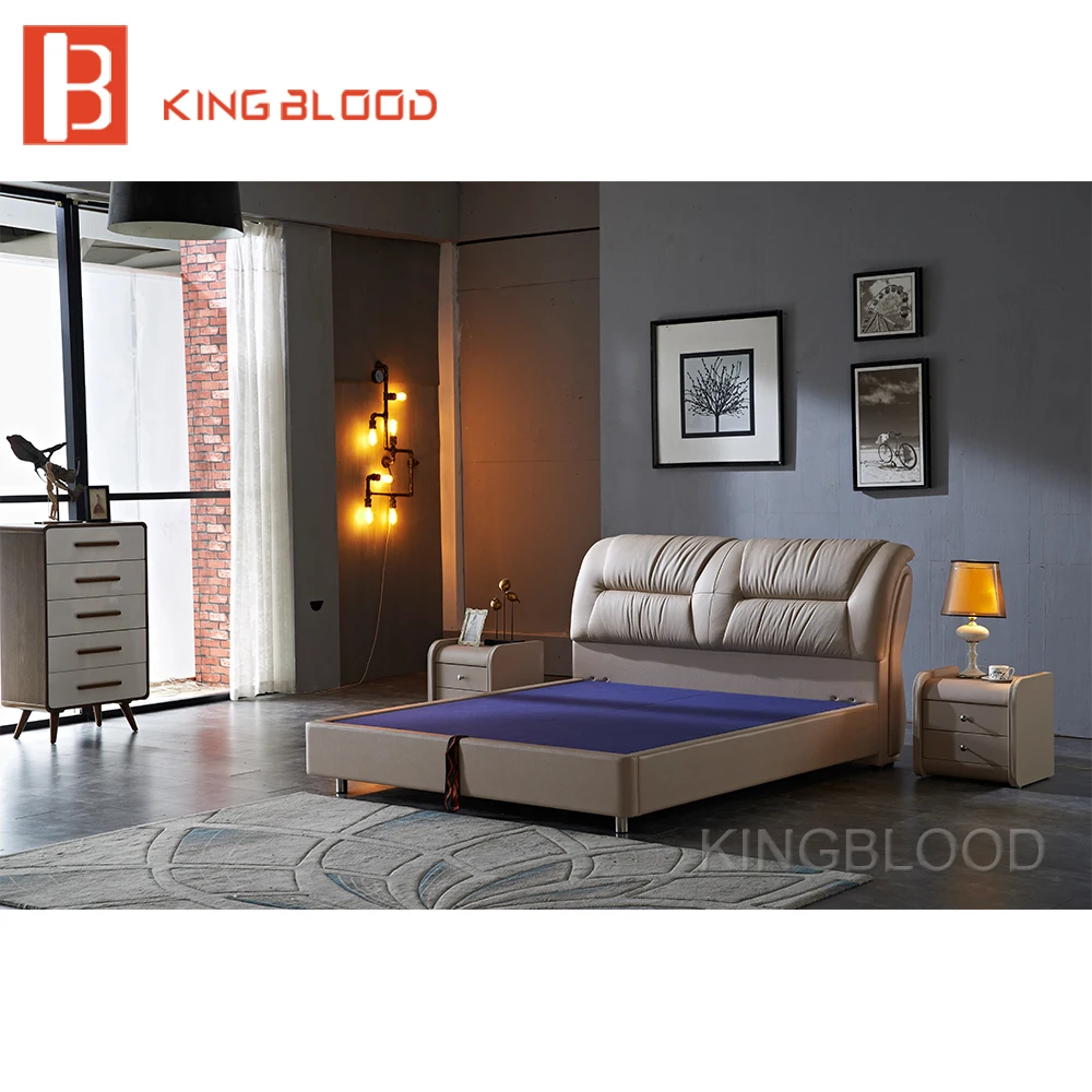 latest modern real leather pine wood double bunk bed designs with box