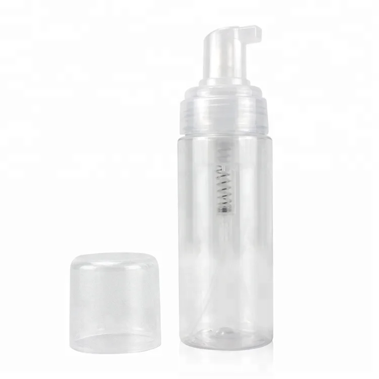 New Product pet 200ml 150ml Empty Spray White Round Shape Custom Plastic Liquid Lotion Clear Cosmetic Hand Foam Soap Bottle