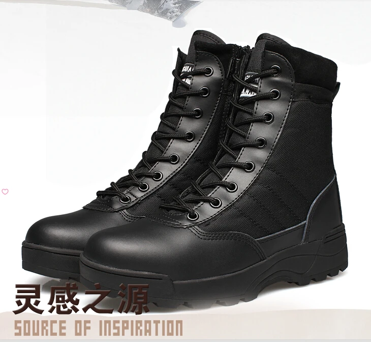 Мужские военные тактические ботинки, водонепроницаемая Нескользящая уличная дорожная обувь, черные кроссовки для мужчин, походная обувь на молнии