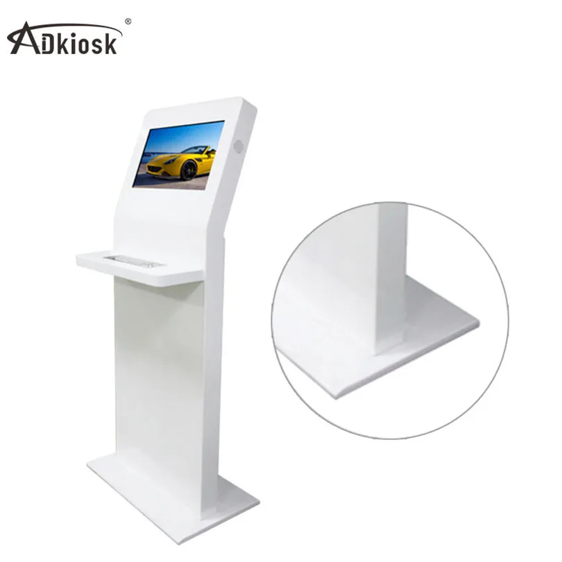 LCD supermarket smart self-service pos kiosk payment terminal hotel check in touch kiosk with keyboard