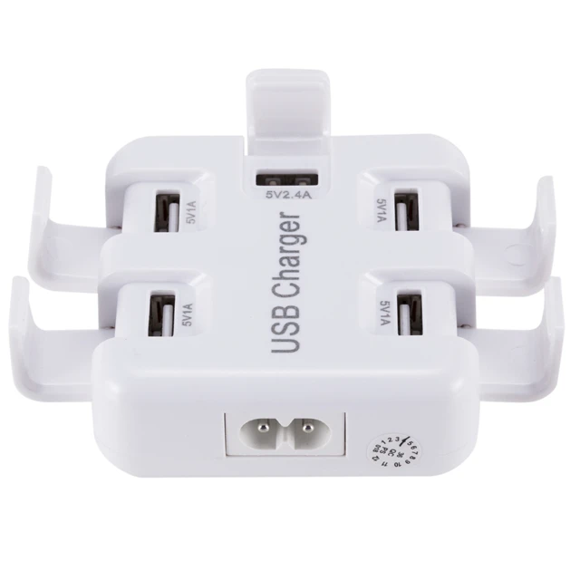 
Portable Mobile Phone USB Quick Charger Portable Desk Wall Charge Mini Desktop 5 Port Fast Charging Station 