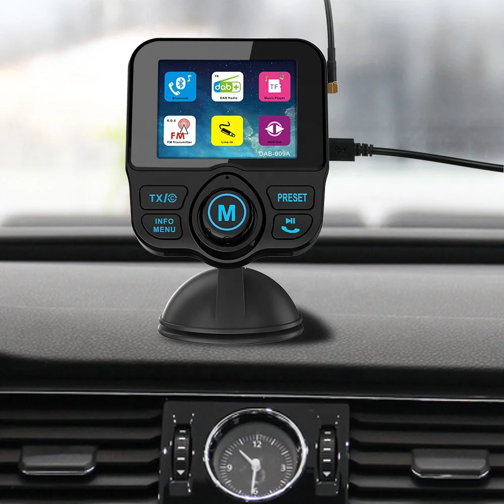 DAB container Car DAB Radio Receiver Tuner USB Adapter bluetooth Car Transmitter TF/AUX Antenna LCD Display Digital Radio Handsf