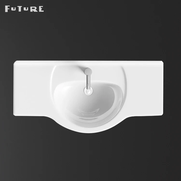 
1200mm White Vanity Cabinet Shampoo Basin China Bathroom Furniture Shampoo Sinks Counter Mounting Single Hole Modern Desgin Oval 