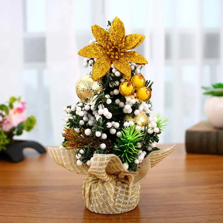 
20cm Tabletop Stand Christmas Tree Decoration Artificial Mini Christmas Tree 
