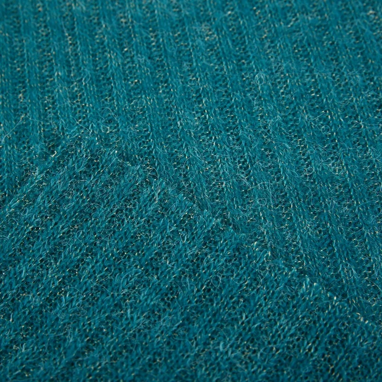 Для свитера, смешанная ткань, горячая Распродажа, свободная ребристая однотонная трикотажная акриловая нейлоновая полиэфирная трикотажная ткань, однотонная трикотажная картина