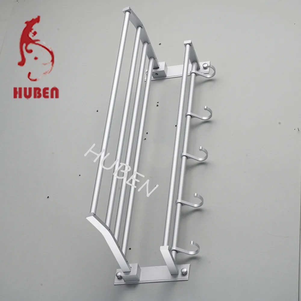 Wall hang aluminum towel shelf