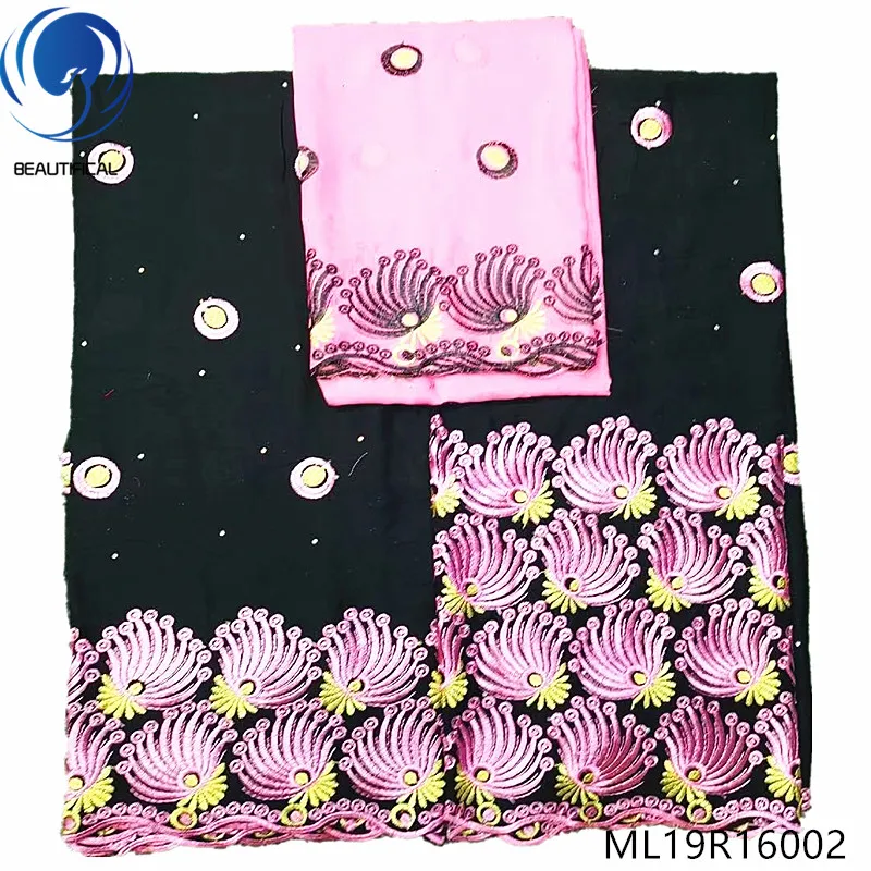 Beautifical 2019 new design african voile lace cotton lace fabric embroidery nigeria swiss voile lace fabric ML19R160