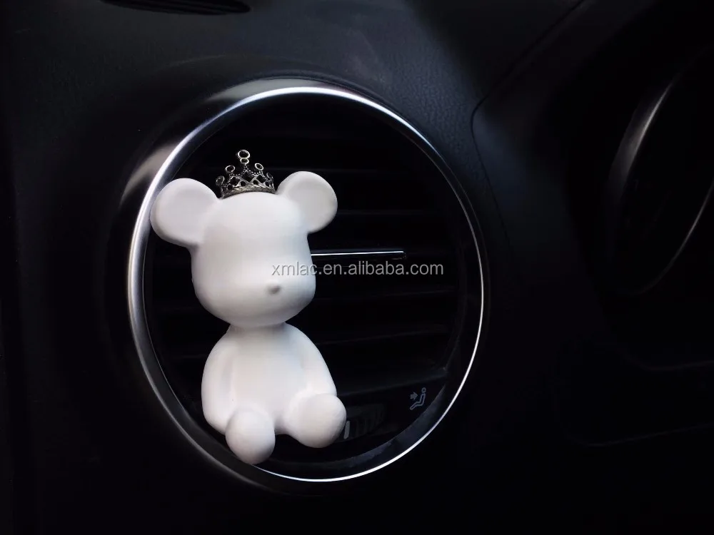 NEW arrival gloomy bear shape ceramic car vent clip diffuser stone pendant