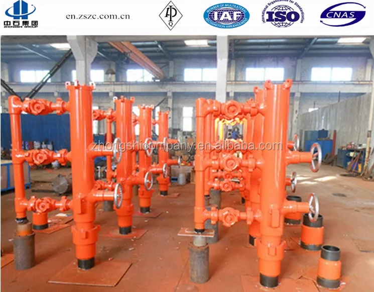 Double plug type casing/drill pipe cement head with BTC thread