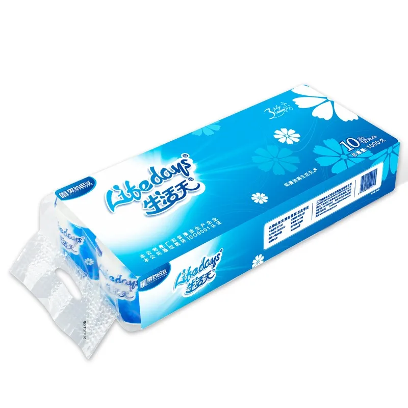 Soft and nice soft colored bathroom tissue toielt paper roll 10 rolls toilet paper  with good quality in Russia