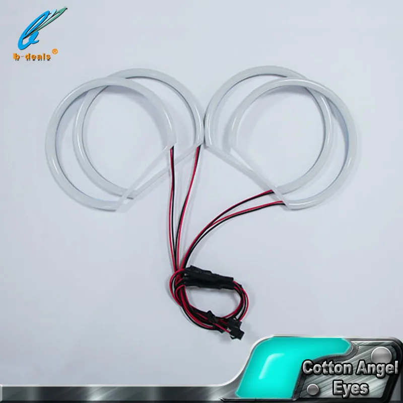 Milky White color cotton angel eye LED headlight for BMW E34 E39