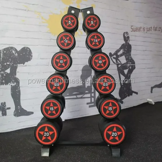Rizhao Powerman Fitness Round Rubber Dumbbell