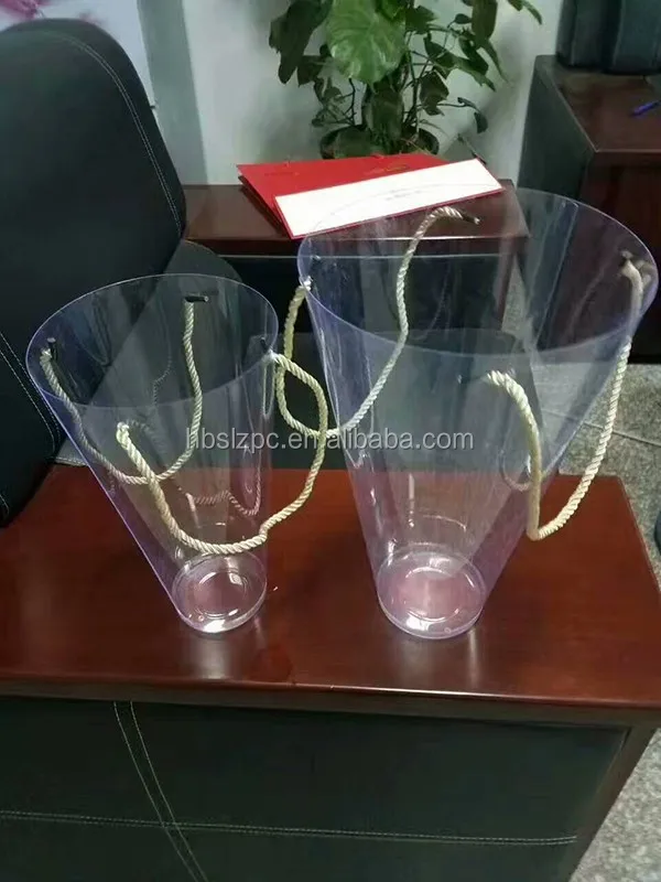 Fashionable and changeable PVC plastic transparent beautiful flowerpot