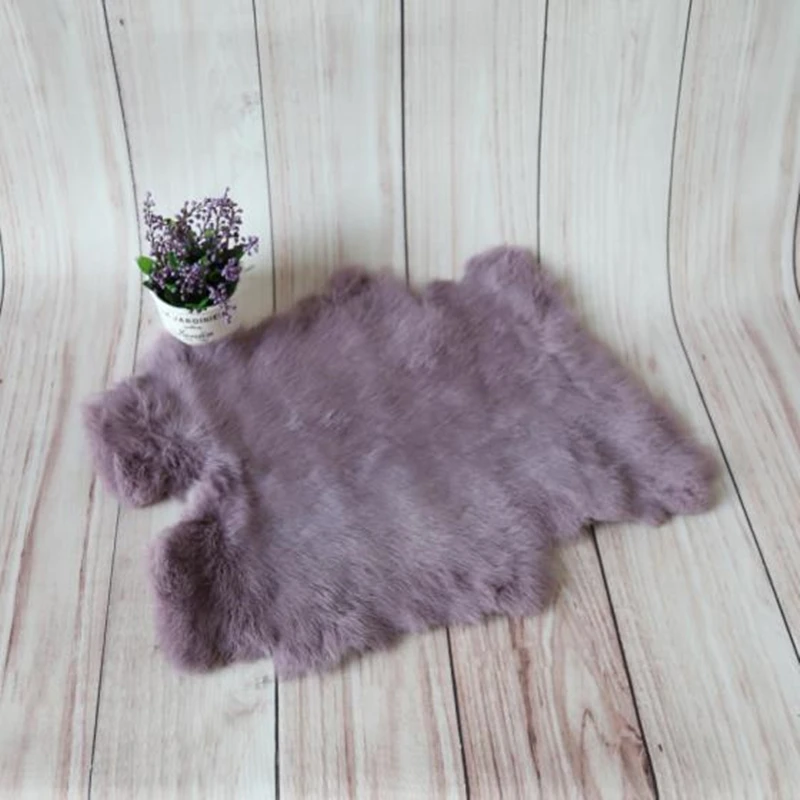 Vintage Natural Rabbit Fur Mini Blanket Posing Backdrop  Newborn Photo Prop bunny fur Basket stuffer filler Layer fabric