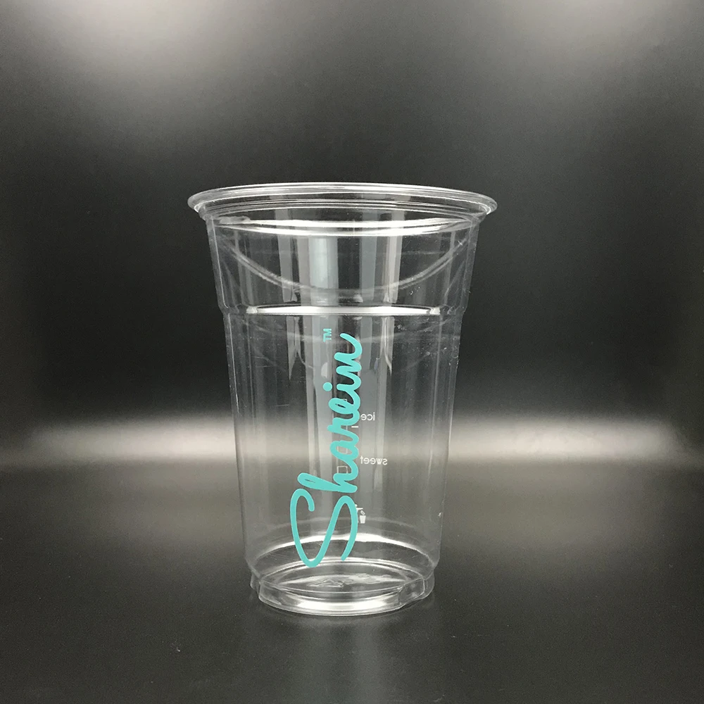 
Customized 16oz Disposable Biodegradable PLA Plastic Cold Cup With Lid 