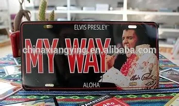 famous person image with retro style for decorative car plate/reflective car plate