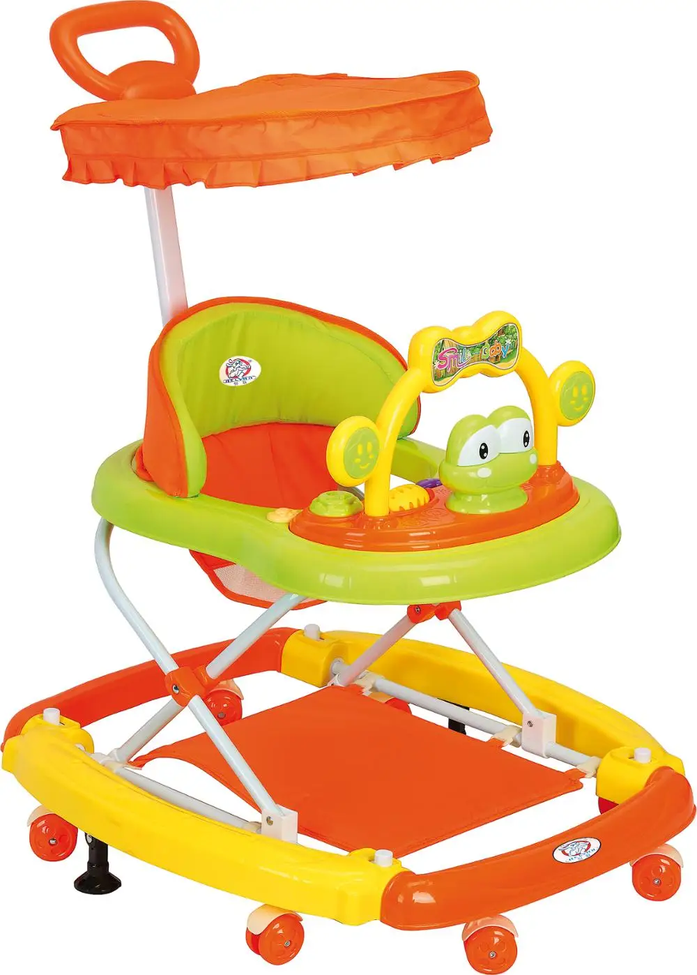 Cute cartoon frog 8 wheels round baby walker in B- kids BM1943