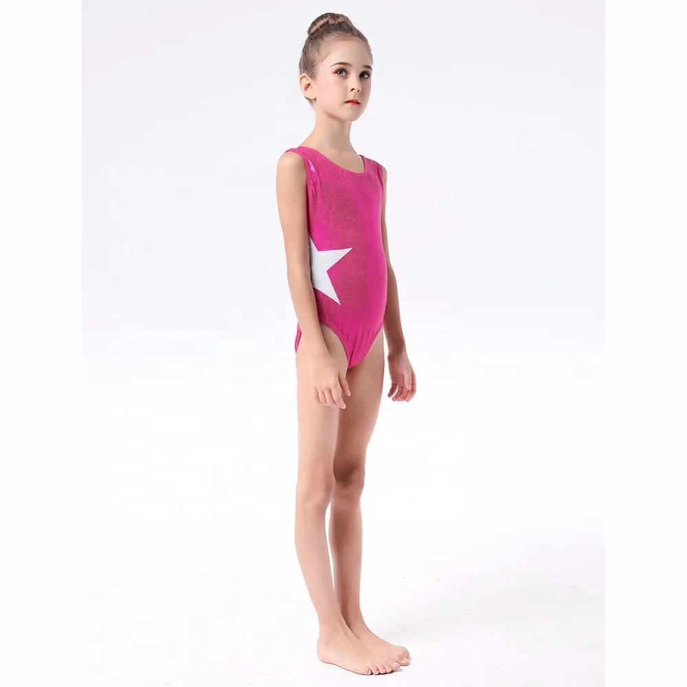 Kids Girl Formal Ballet Dance Fashion Sleeveless Star Patchwork Gymnastics Leotard Jumpsuit for Kids Costumes Bodysuit