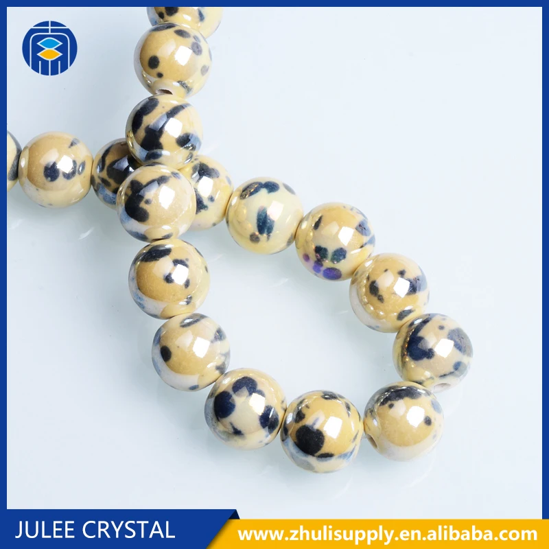 
Customized Colorful Bigger Beads Wholesale Porcelain Round Beads 