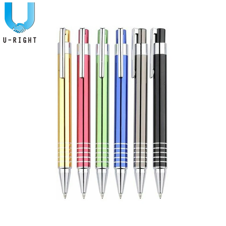 colored aluminium ball pen with parker refill