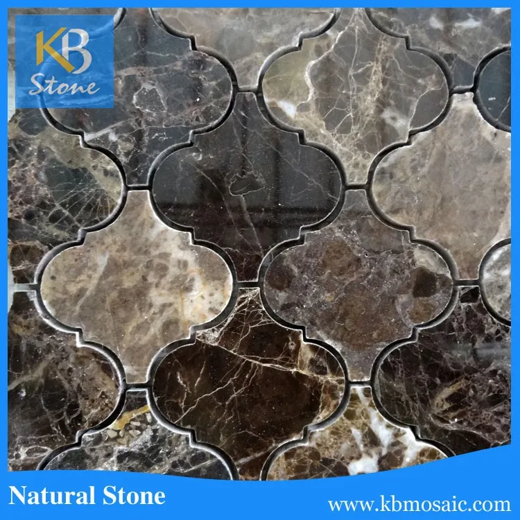 Popular Emperador Dark marble mosaic, lantern mosaic tile for wall interior