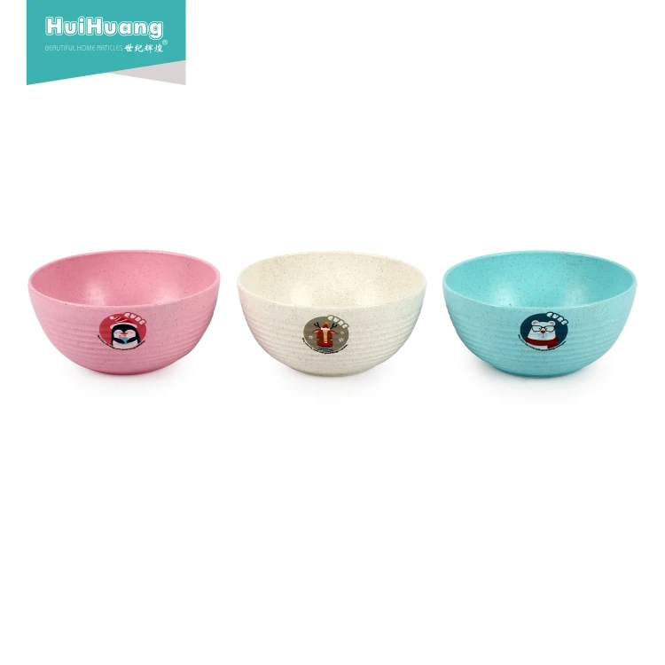 
unbreakable plastic wheat straw cute cereal bowls colorful cereal bowl japanese rice bowls for fruit noodle soup 