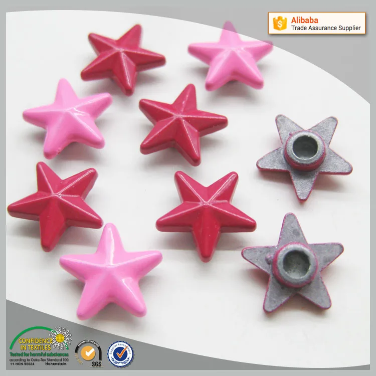 Цветные декоративные заклепки на заказ для одежды со звездами