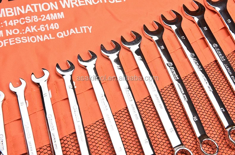 AK-6140 14pcs 8-24mm polish combination wrench set