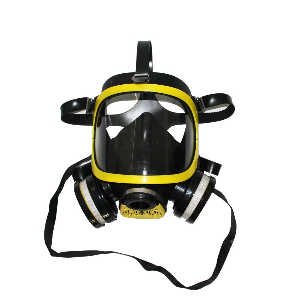 Wholesale Custom Reusable Double Filter Chemical Full  Face Gas Mask Safety Fireman Gas Mask