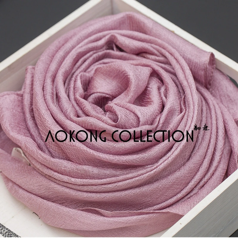 New design women maxi hijabs shawls oversize islamic head wraps soft long muslim silk linen shimmer plain hijab scarf