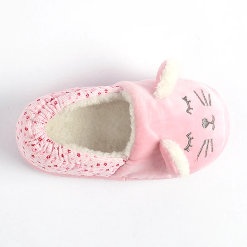 china children plush cat slippers girls mule fleece 3D amimal flufly home shoes  indoor outdoor slipper