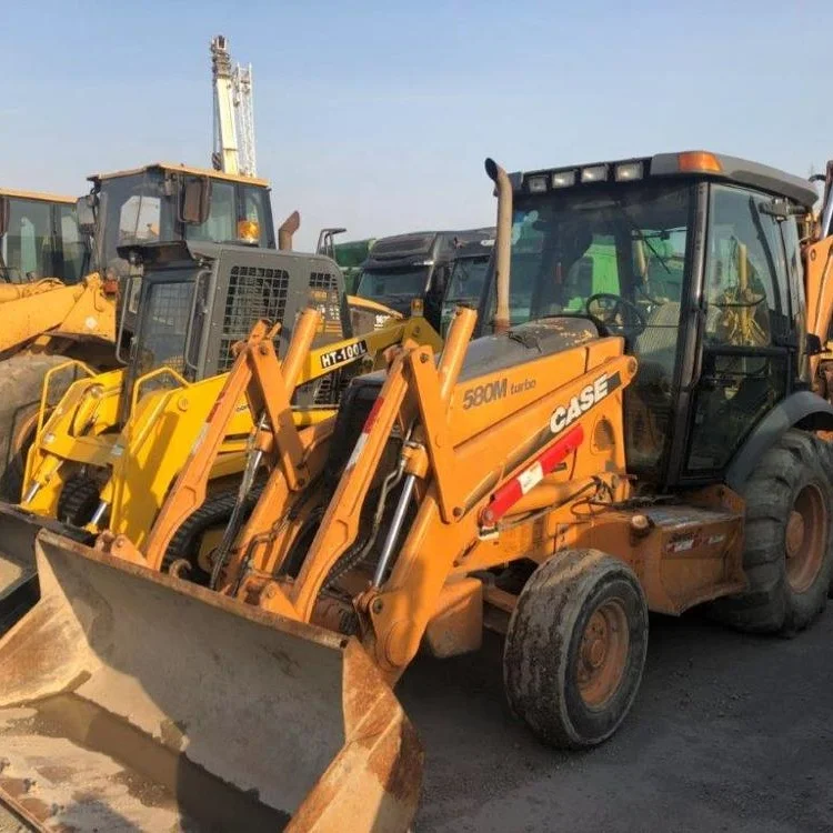 Б/у/б/у/Хорошая рабочая машина/хорошее обслуживание/колесный погрузчик-экскаватор 580 м по низкой цене (цена