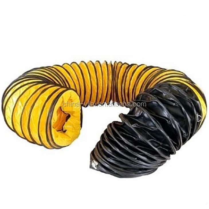 high temperature resistant flexible duct for air heater, pvc coated fabric air duct with belt