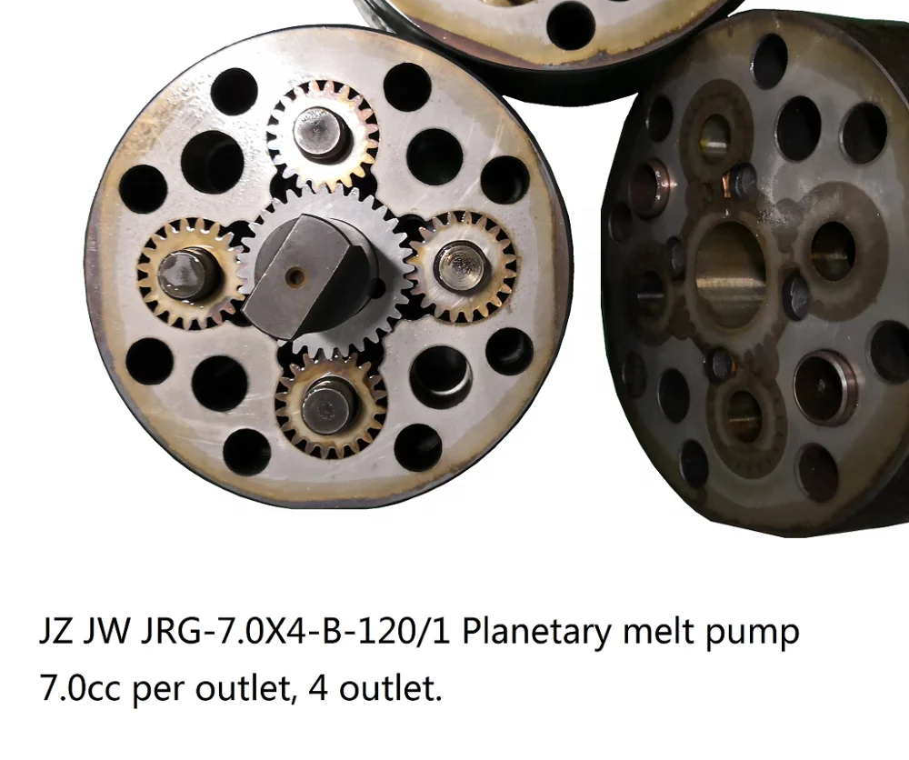 JINGWEI brand Hot Melt JRG 7cc per rev 1inlet 4outlet Dia 120 Melt Pump for FDY & polyamide 6 yarn POY  & nylon