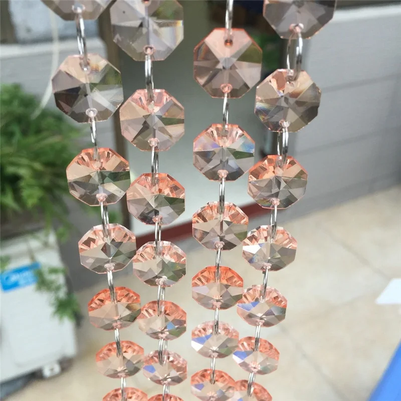 14mm Hot Pink rystal chandelier wedding curtain garland diamond strand crystal bead curtain chains