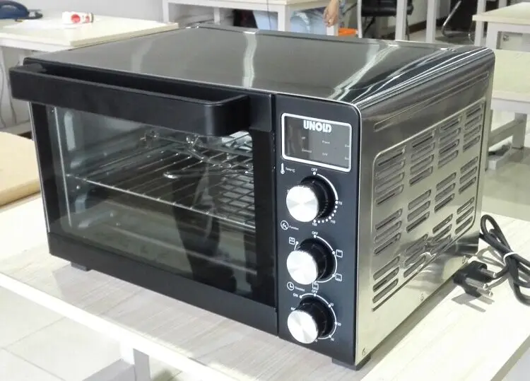 CE RoHS LFGB A13 double glass black portable smart digital pizza bread chicken bake roaster electric salamander/toaster oven