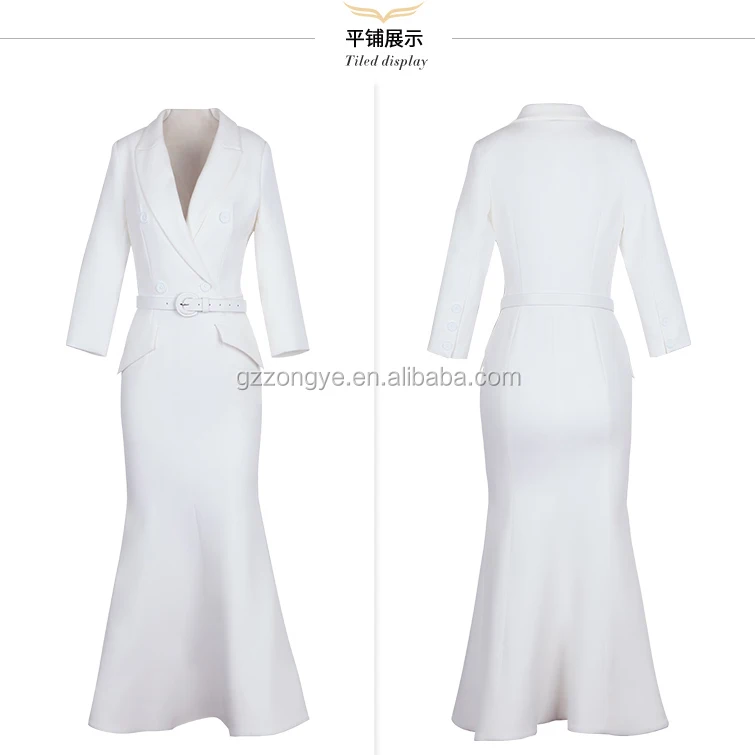 Latest Women Formal Blazers Style Long Sleeve Evening Dress