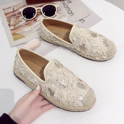 Wholesale fashion espadrilles shoes breathable casual shoes newest women flat shoes